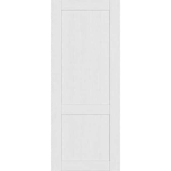 2 Panel Shaker 30 in. x 84 in. No Bore Bianco Noble Solid Composite Core Wood Interior Door Slab