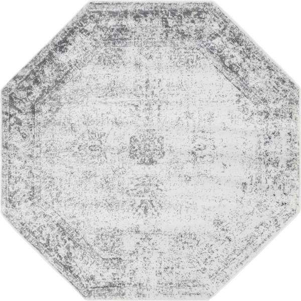 Unique Loom Sofia Casino Gray 5 ft. x 5 ft. Area Rug