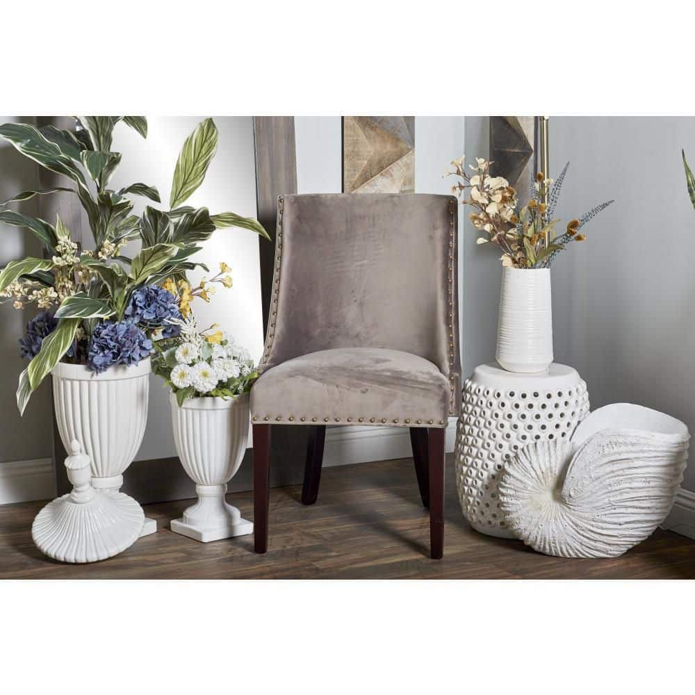 Brown Upholstered High Back Parsons Side Chair