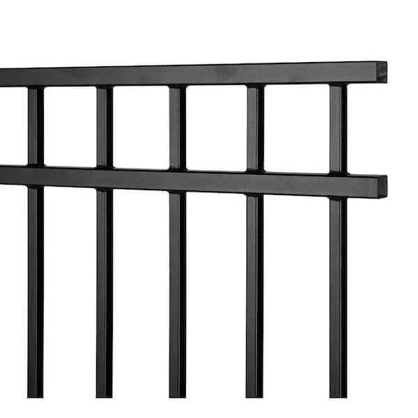 NUVO IRON Legacy Collection 6 ft. x 5 ft. Coral Profile Metal Flat Top Spaced Bar Fence Panel