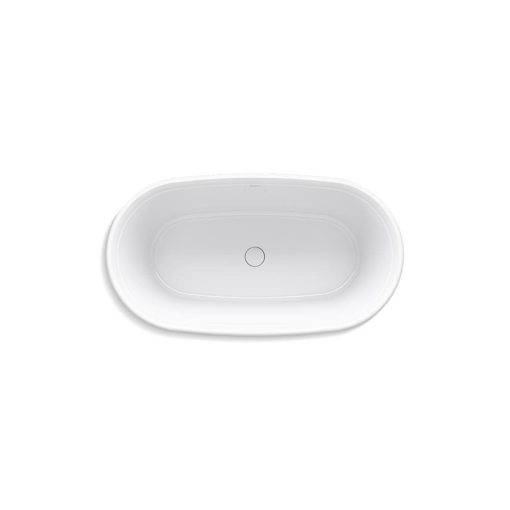 White Acrylic Freestanding Bath with Fluted Shroud