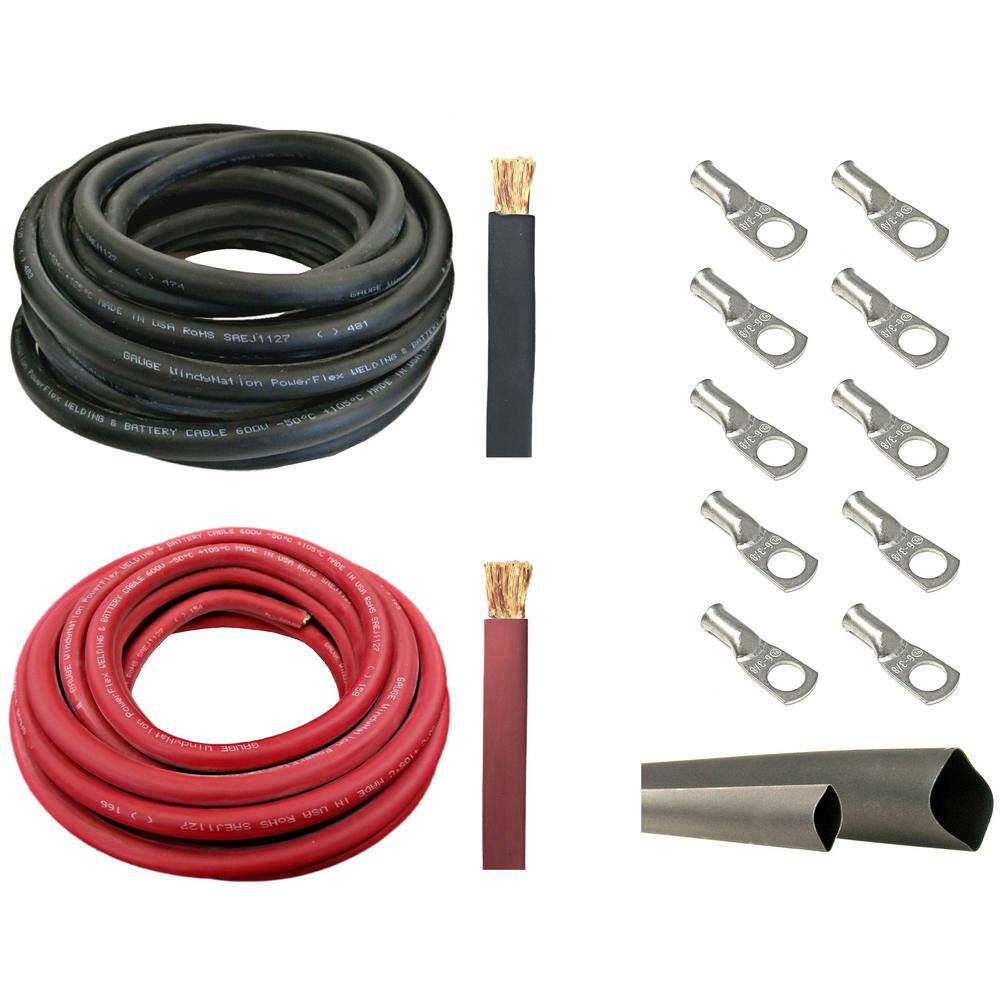 6-Gauge 5 ft. Black/5 ft. Red Welding Cable Kit Includes 10-Pieces of Cable Lugs and 3 ft. Heat Shrink Tubing price history on PriceWatchPro