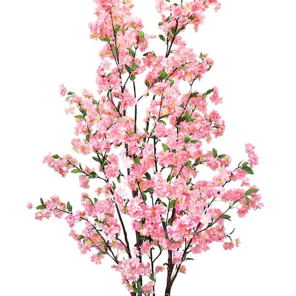 5.5 ft. Pink Artificial Cherry Blossom Flower Tree in Pot