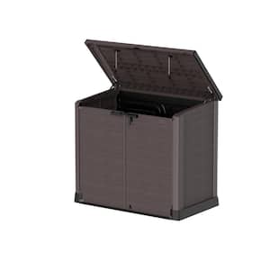 Store-away 317 Gal. 4 ft. 9 in. x 2 ft. 8 in. x 4 ft. 1 in. Brown Resin Horizontal Storage Shed Flat Lid Deck Box