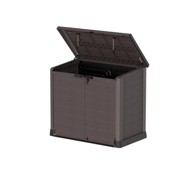 DURAMAX Store-away 317 Gal. 4 ft. 9 in. x 2 ft. 8 in. x 4 ft. 1 in. Brown Resin Horizontal Storage Shed Flat Lid Deck Box