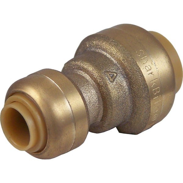 SharkBite 1/2 in. x 1/4 in. (3/8 in. O.D.) Push-to-Connect Brass Reducing Coupling Fitting