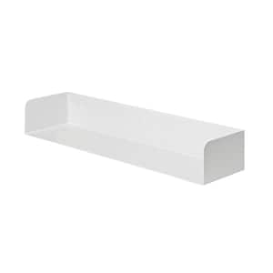SHOWCASE 31.5 in. x 7.9 in. x 4.5 in. White Steel Metal Decorative Wall Shelf with Brackets