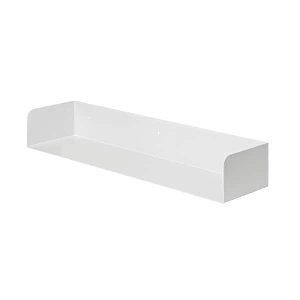 Dolle Showcase 31.5 in. x 7.9 in. x 4.5 in. White Steel Metal Decorative Wall Shelf with Brackets