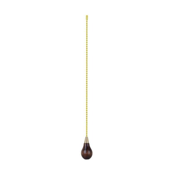 Walnut Knob Pendant w 12 inch Copper Pull Chain for Lighting Fans 