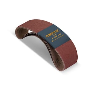 4 in. x 36 in. 320-Grit Aluminum Oxide Sanding Belt (3-Pack)