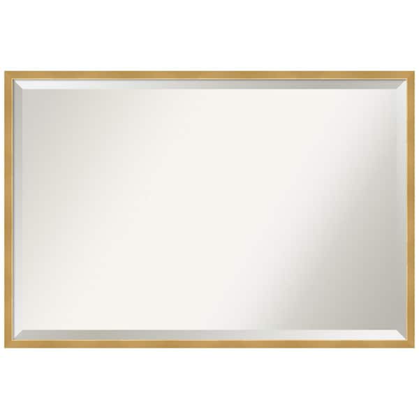 Amanti Art Medium Rectangle Gold Beveled Glass Classic Mirror (25 in. H x 37 in. W)