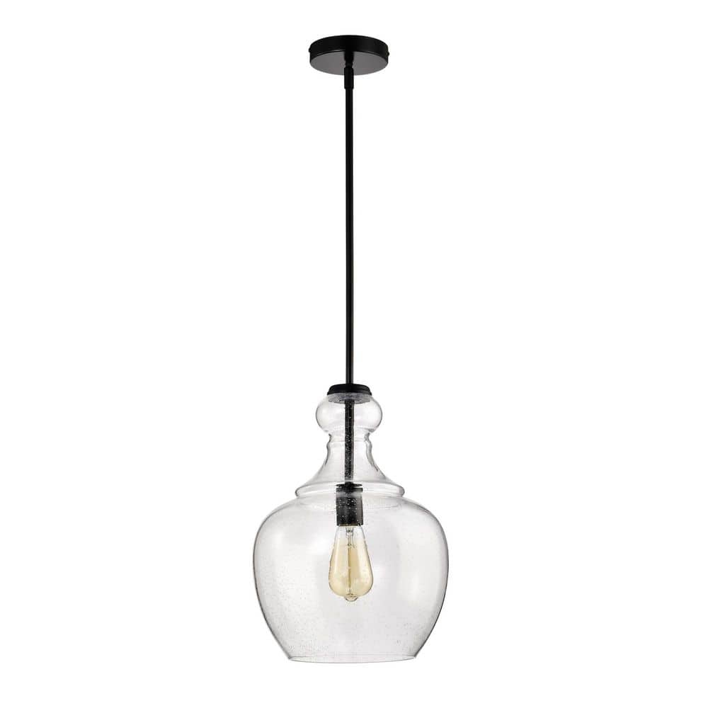 Tasio 11 in. 1-Light Indoor Matte Black Finish Pendant Light price history on PriceWatchPro