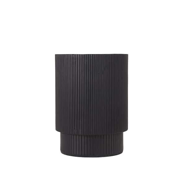 Chloe Black Round Magnesium Oxide (MGO) Indoor/Outdoor Patio Accent Side Table