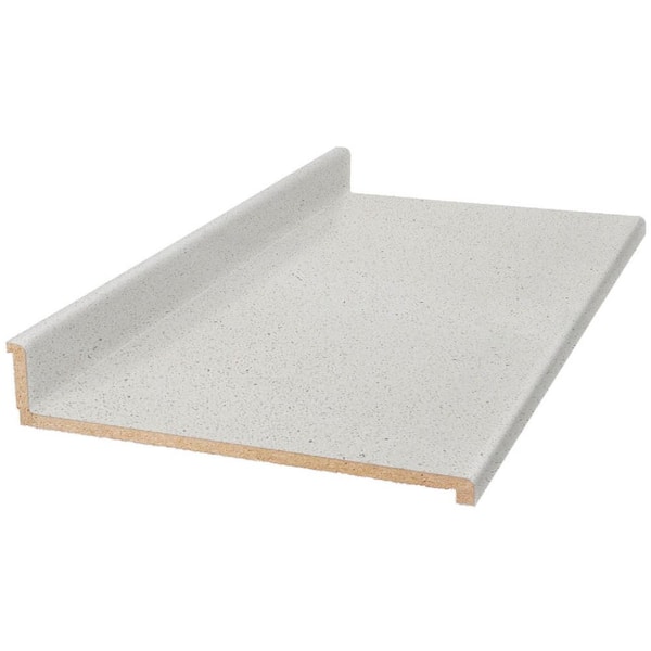 Hampton Bay 4 ft. Straight Laminate Countertop in Matte Sea Salt with Waterfall Edge and Integrated Backsplash