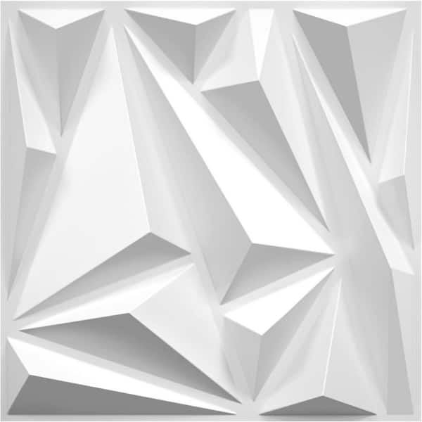 Afoxsos White 3D Wall Panels for Interior Wall Decor and Modern Diamond Wall Panels with Accent Covering Panels for Gaming Room