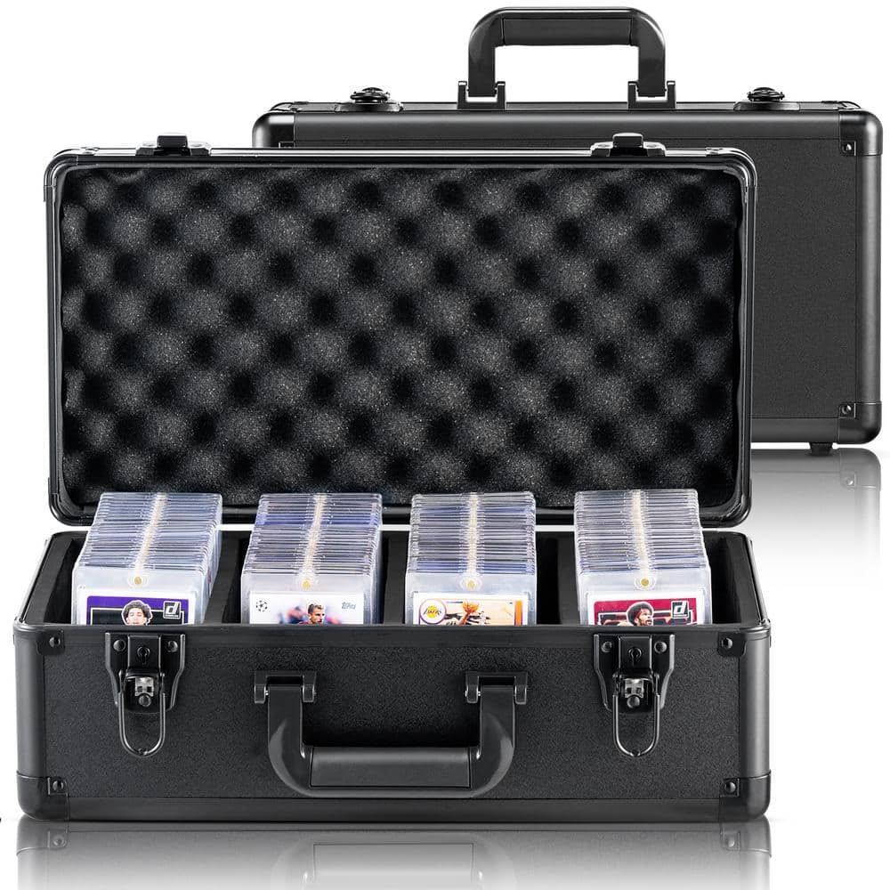 VEVOR Graded Card Storage Box 4-Slots Cards Holder Black Picture