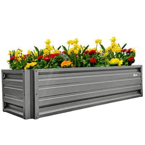 24 inch by 72 inch Rectangle Charcoal Metal Planter Box