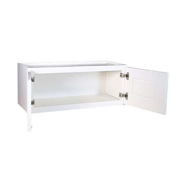 Design House Brookings Solid Wood Ready to Assemble Shaker 12 in. x 36 in. x 36 in. 2 Door Wall Kitchen Cabinet W2412 in White