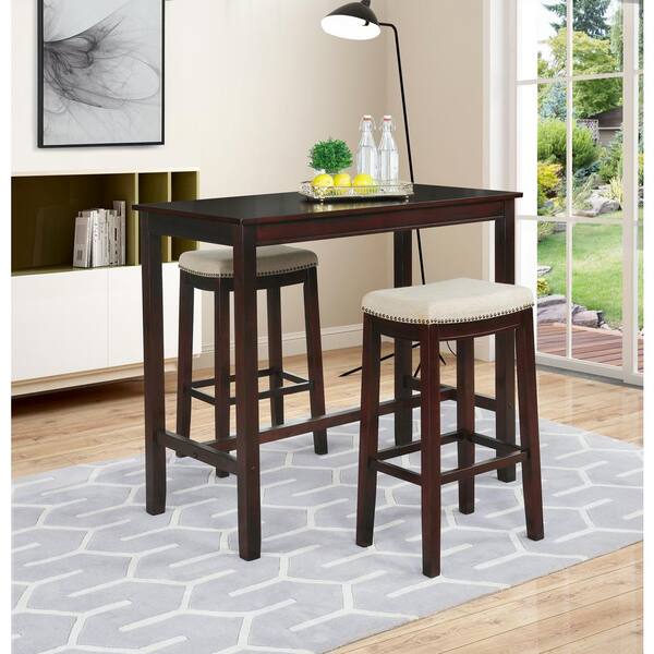 Linon Home Decor Claridge Espreso 42 Bar Height Pub Table Thd02883 The Depot - How To Make A Counter Height Pub Table