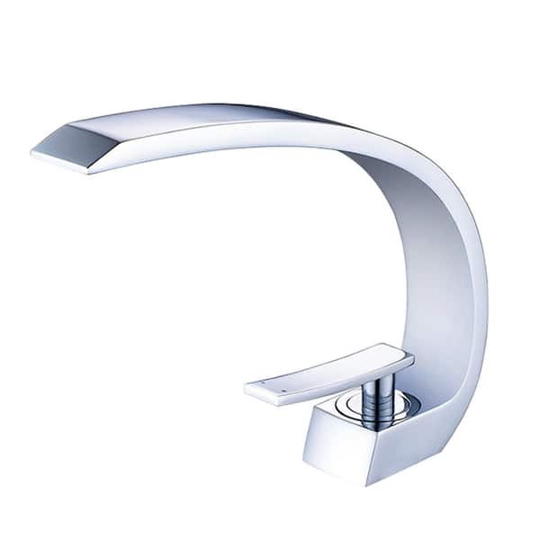 Unbranded Single-Handle Single-Hole Bathroom Faucet Deck Mounted in Polished Chrome