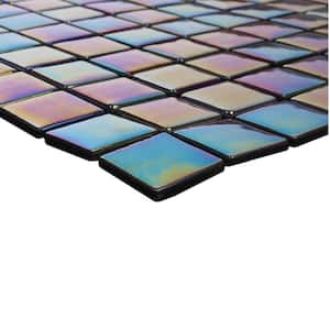 Glass Tile Love Midnight Black Mix Chips Mosaic Glossy Glass Floor Tile (10.76 sq. ft./Case)