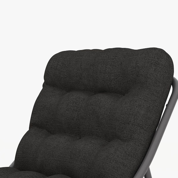 4-Piece Dark Gray Metal Patio Conversation Set Sectional Seating Set with Removable Padded Olefin Cushions