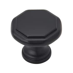 Torrance 1-3/16 in. Traditional Matte Black Geometric Cabinet Knob