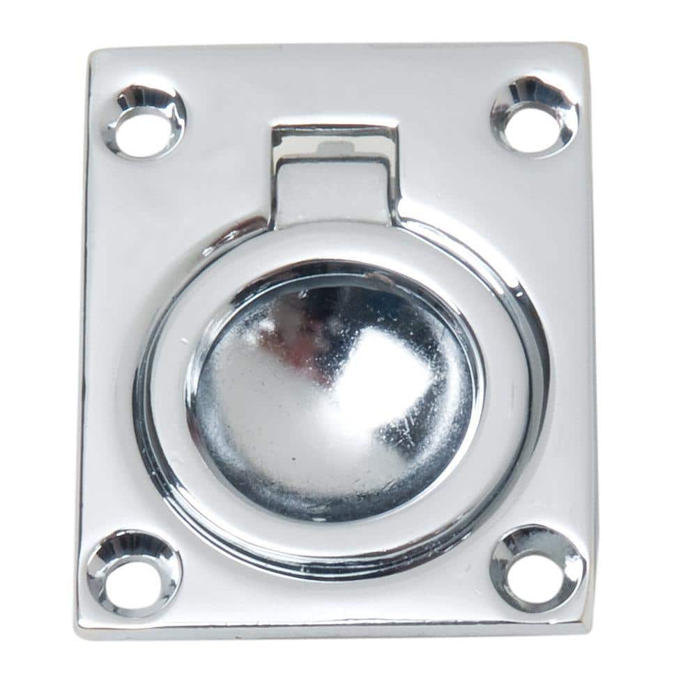 Chrome Plated Zinc Flush Ring Pull Cabinet Latch