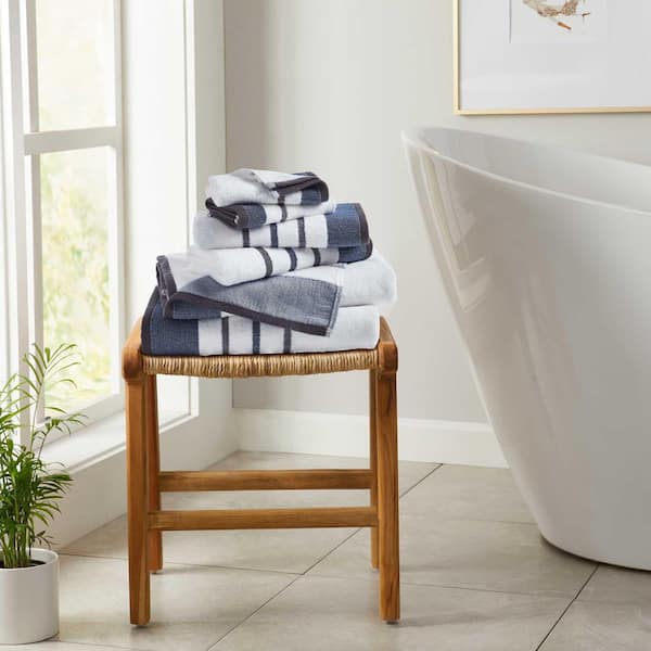 FRESHFOLDS Moroccan Blue / December Sky Premium Cotton 6-Pack Decorative Towel Set