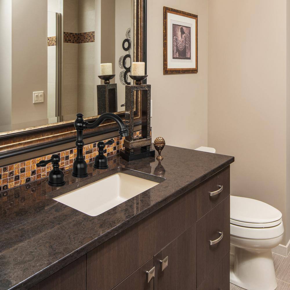 Matte Black Brass Widespread Two-Handle Bathroom Faucet