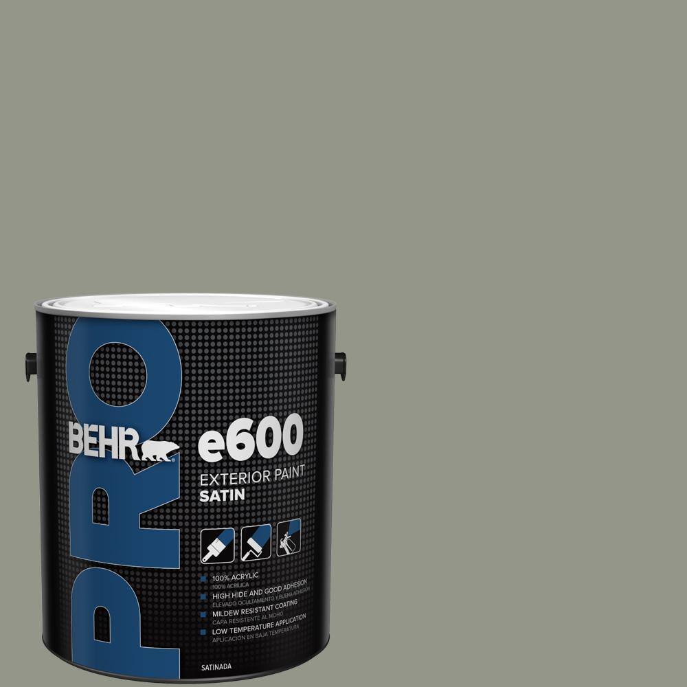 BEHR PRO 1 gal. ECC361 Shady Willow Satin Exterior Paint PR64301