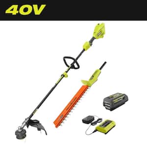 40V 15 in. Expand-It Cordless Battery Attachment Capable String Trimmer & Hedge Trimmer with 4.0 Ah Battery and Charger