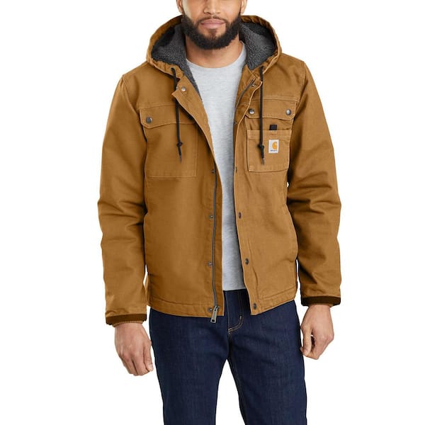 Carhartt Men's Large Brown Cotton Washed Duck Bartlett Jacket