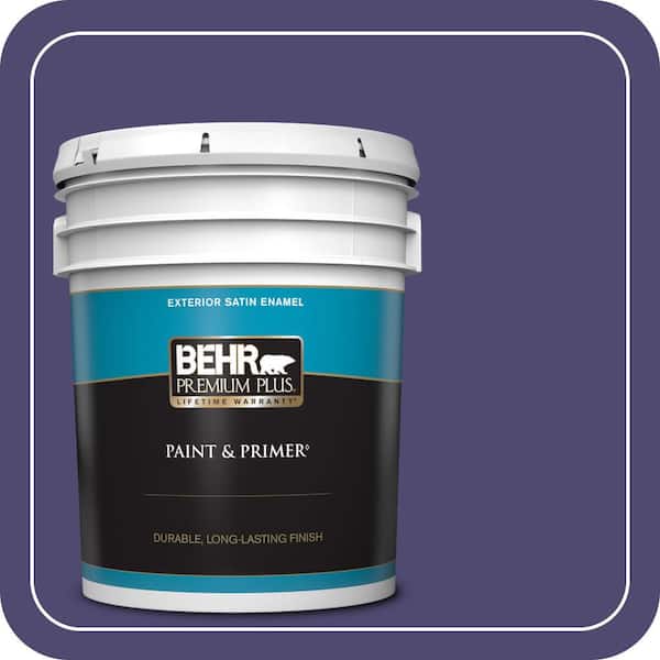 BEHR PREMIUM PLUS 5 gal. #T11-12 Harajuku Girl Satin Enamel Exterior Paint & Primer