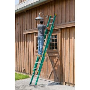 20 ft. Fiberglass D-Rung Extension Ladder with 225 lb. Load Capacity Type II Duty Rating