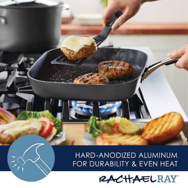 Rachael Ray Classic Hard Anodized Nonstick Square Stovetop Grill