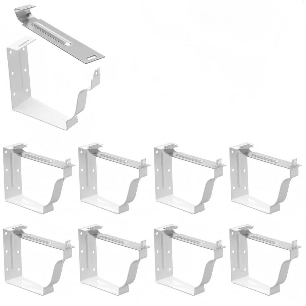 10 Pack White Gutter Brackets, 5 in. Gutter Hangers Heavy Duty Hidden Rain Brackets with Pre Inserted Screw price history on PriceWatchPro