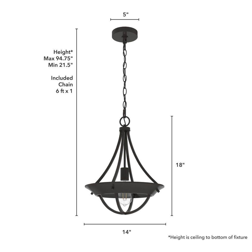 Noble Bronze Mountain Modern 14" Pendant Light with Glass Accents