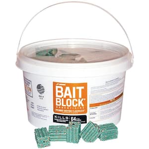 Bait Block Peanut Butter Flavor Anticoagulant Rodenticide for Mice and Rats (Pail of 64)