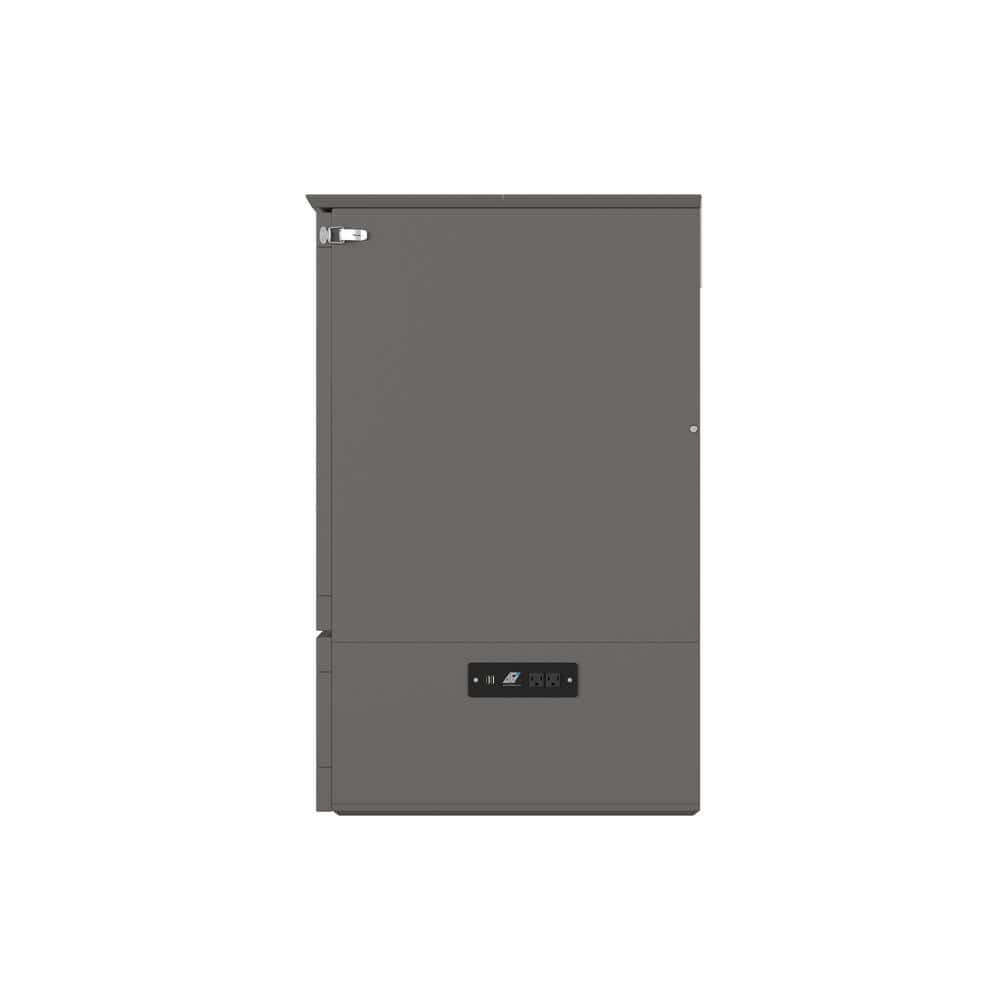 Hamilton Gray Full Murphy Bed Chest with Storage Drawer