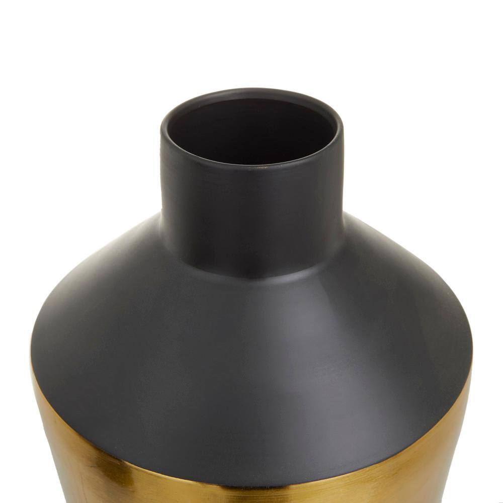 Contemporary Dark Metal Round Tabletop Vase 20" Height