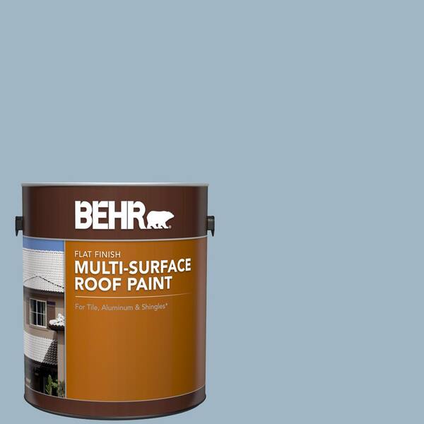 BEHR 1 gal. #MS-73 Aegean Sky Flat Multi-Surface Exterior Roof Paint