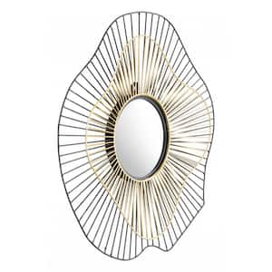 22 in. x 22 in. Classic Irregular Framed Black Vanity Mirror