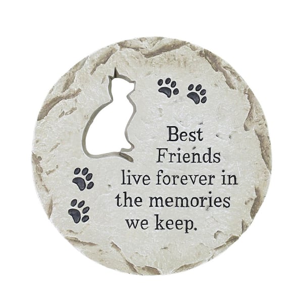 Cat Memorial Marker 11.75 in. x 11.75 in. x 0.875 in. Cat Memorial Magnesium Step Stone