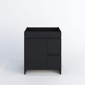 Mace 30 in. W x 20 in. D x 35 in. H Single-Sink Bath Vanity Cabinet without Top in Black Right-Side Drawers