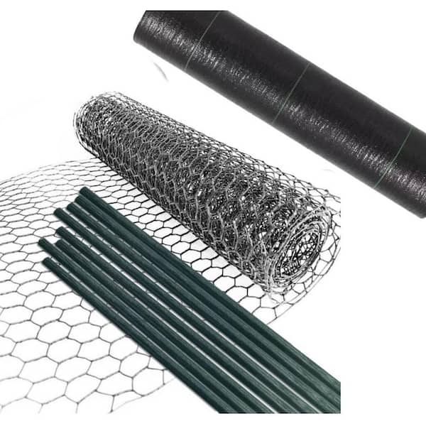 Wellco 3 ft. x 50 ft. Black Wire Backed Silt Fence Plus Fence Wire Mesh with 8 Posts, 36 in. x 16 ft.