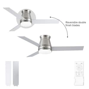 Topsky 48 in. Indoor Brushed Nickel Low Profile Standard Ceiling Fan with Light and Dual-Finish Blades