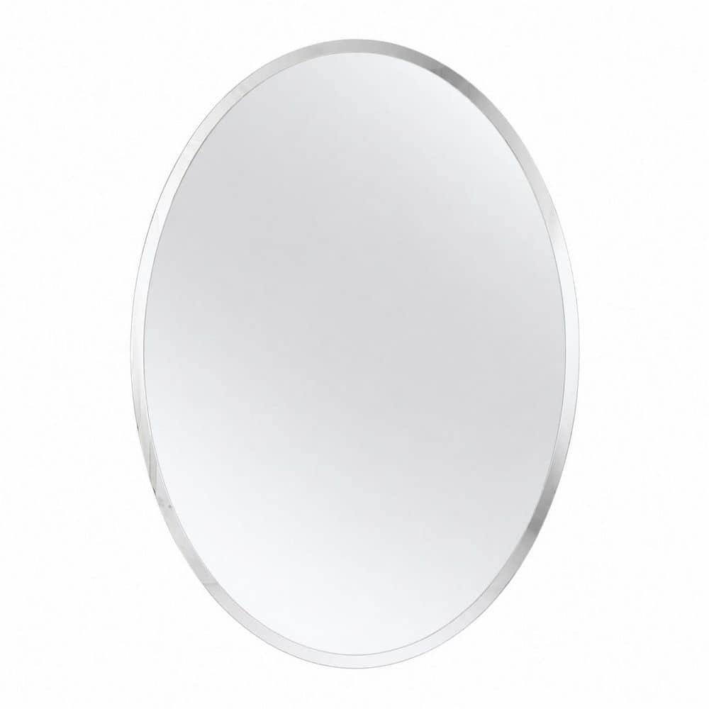 32 in. H x 24 in. W Oval Frameless Wall Mirror with Beveled Silver Edge, Elliptical Decorative Vanity Mirror price history on PriceWatchPro