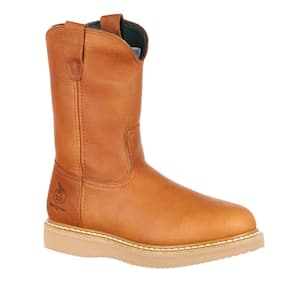 Men's Wedge Non Waterproof 10Inch Wellington Work Boots - Soft Toe - Barracuda Gold Size 13(M)