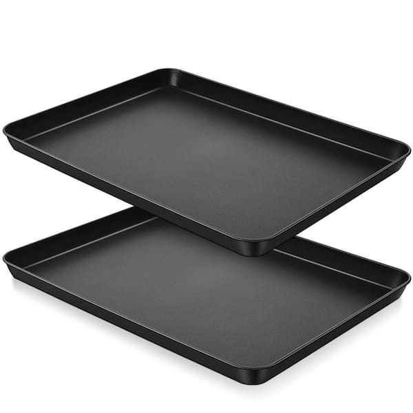 16 in. Nonstick Carbon Steel Cookie Sheet Pan Bakeware Oven Tray for Bread Meat Vegetables, 2 pcs
